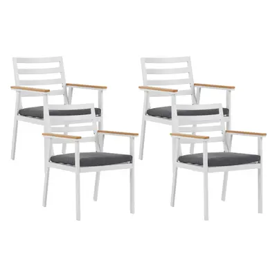 Set of Garden Chairs with Cushions CAVOLI Metal Grey