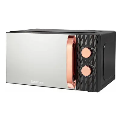 Black & Copper Textured Effect Microwave Capacity 20L Mirror Finish Door