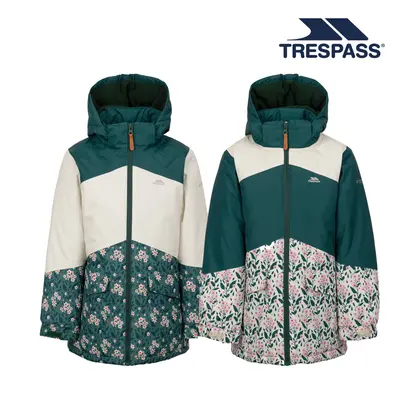 (5/6, Pine) Trespass Girls Waterproof Hooded Padded Jacket Jessa