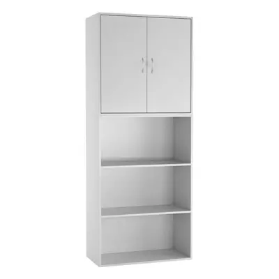 (White) Wide Tier Book Shelf Deep Bookcase Storage Cabinet Dining Living Room Display