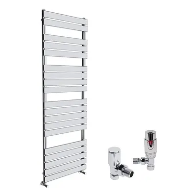 (Chrome, x 600mm) WarmeHaus Designer Bathroom Flat Panel Heated Towel Rail Radiator Ladder Rad w