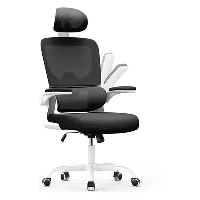 (White C) Ergonomic Office Chair With Adjustable Headrest