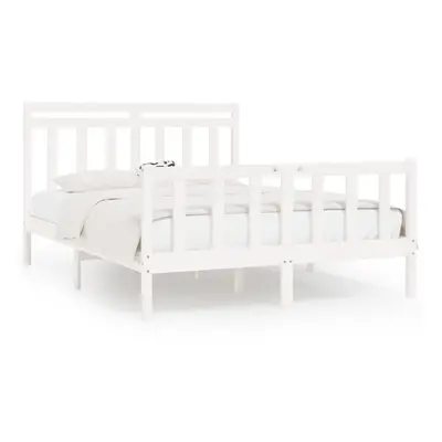 (white, x cm) vidaXL Solid Wood Pine Bed Frame Wooden Bedstead Bed Base Multi Colours/Sizes