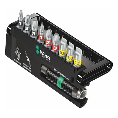 Wera Bit-Check Set 8700-9/BTZ BiTorsion Extra-tough with Rapidaptor for Drill/Drivers, Metal Joi