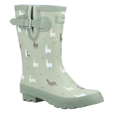 (3 UK, Green) Cotswold Womens/Ladies Farmyard Alpaca Mid Calf Wellington Boots