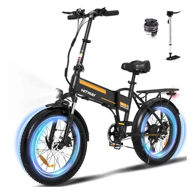 HITWAY Electric Bike for Adults 20" x4.0 Fat Tire E-Bike with 250W Motor and Removable Battery