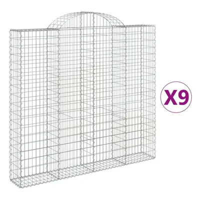 (200 x x 180/200 cm/ pcs) vidaXL Arched Gabion Basket Stone Basket Gabion Retaining Wall Galvani