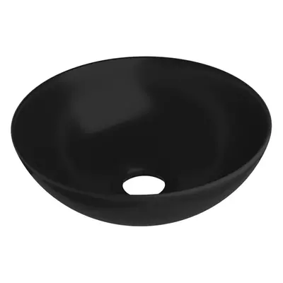 vidaXL Bathroom Sink Ceramic Matt Black Round Cloakroom Counter Top Wash Basin