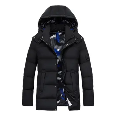 (Black, M) Electric Unisex Heating Hooded Coats Winter Warm Heated Jacket Detachable Cap