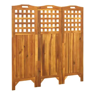 vidaXL Solid Acacia Wood 3-Panel Room Divider 121x2x120 cm Decorative Screen