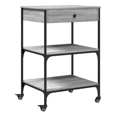 vidaXL Kitchen Trolley Rolling Cart Storage Cart Grey Sonoma Engineered Wood