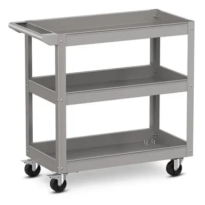 3-Layer Heavy Duty Service Utility Cart w/ Lockable Universal Wheels