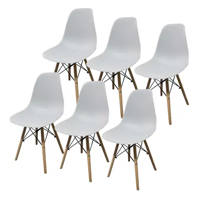 (6 White) Set 4/6 Kitchen Office Wooden Chairs Dining Room