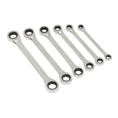 Sealey Siegen S0636 6pc Double End Ratchet Ring Spanner Set - Metric