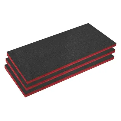 3 PACK x x 50mm RED Easy Peel / Cut Shadow Foam Tool Chest Flight Case