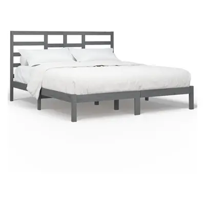 (grey, x cm) vidaXL Bed Frame Bed Base Bedstead Bedroom Mattress Foundation Solid Wood