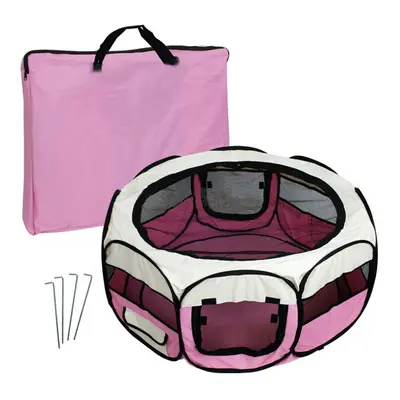 (Pink) Outdoors Large Dogs Pet House Breathable Portable Dog Tent for Dog House Octagon Pet Play