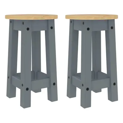 (grey, piece) vidaXL Bar Stools Kitchen Bar Chair Pub Stool Counter Chair Solid Wood Pine