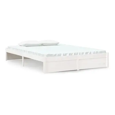 (white, x cm) vidaXL Solid Wood Bed Frame Bedroom Bedstead Bed Base Multi Colours/Sizes