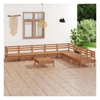 vidaXL Garden Lounge Set Patio Lounge Set Piece Solid Wood Pine Honey Brown