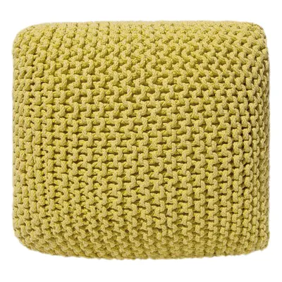 Cotton Knitted Pouffe x Yellow CONRAD