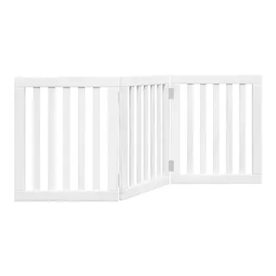 (white, x x cm/ pcs) vidaXL Dog Gate with Door Foldable Pet Gate Dog Fence Pet Barrier Poplar Wo