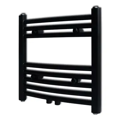 Curved Steel Towel Rail Central Heating Bathroom Radiator Black x mm