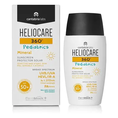 Heliocare 360Â° Pediatrics Mineral - 50ml | Fluid Lotion for Face & Body | SPF UVA UVB Visible L