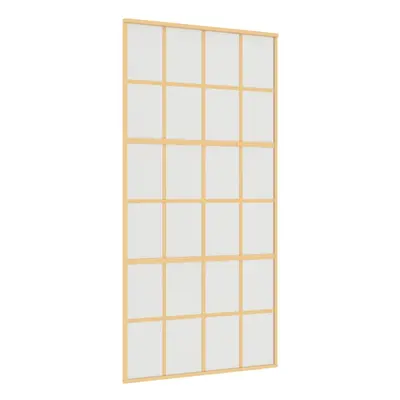 vidaXL Sliding Door Interior Barn Door Gold Frosted ESG Glass and Aluminium