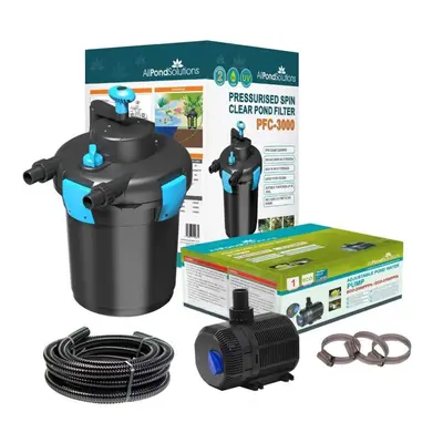 AllPondSolutions 3000L Pressurised Pond Filter Easy Clean PFC-3000-KIT