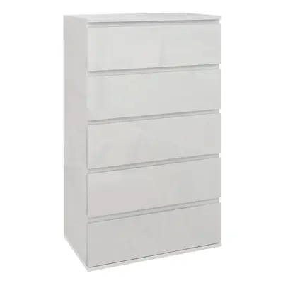 HOMCOM Bedroom Chest of Drawers, High Gloss Drawers Dresser, White