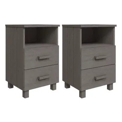 (light grey, 2) vidaXL 1/2x Bedside Cabinet Solid Wood Pine Wooden Side Cabinet Multi Colours