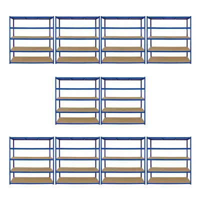 10 Bay Garage Storage Shed Shelving Metal Unit 5Tier 160cm Wide 60cm Deep T-RAX