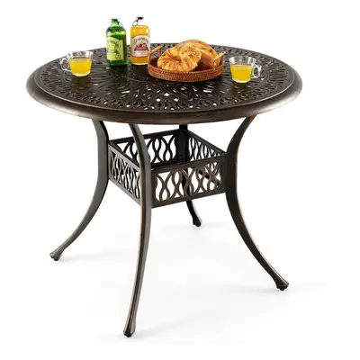 90 cm Patio Round Dining Table Outdoor Cast Aluminum Table