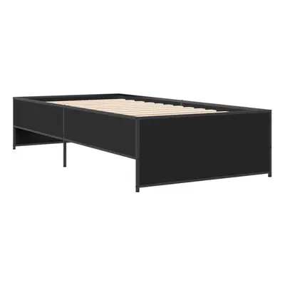 (black, x cm) vidaXL Bed Frame Bed Base Bedstead Black 120x200 cm Engineered Wood and Metal