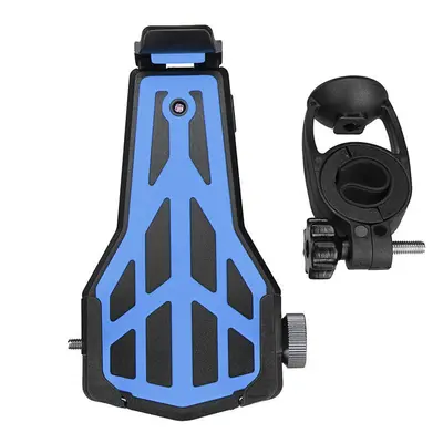 (Blue) Motorcycle Bike Phone Holder Handlebar Universal Adjustable Clip