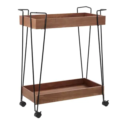 Kitchen Trolley BALME Metal Dark Wood