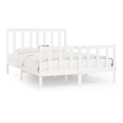 (white, x cm) vidaXL Solid Wood Bed Frame Home Wooden Bedstead Bed Base Multi Colours/Sizes