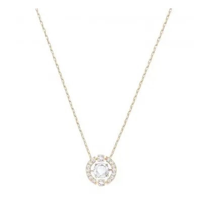 Swarovski Sparkling Dance Round Necklace White Rose gold-tone plated