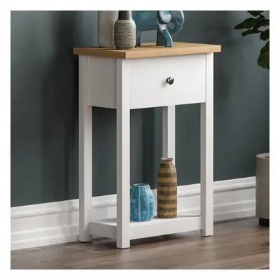 (White & Oak) Arlington Drawer Console Table Hallway Storage