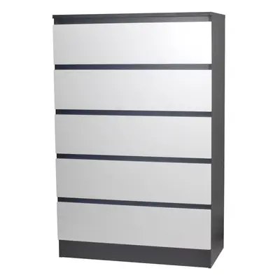 (Black/White) Drawer Wooden Bedroom Chest Cabinet No Handles