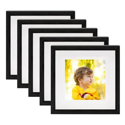 vidaXL 5x 3D Box Photo Frames Black 23x23 cm Home Decor Picture Poster Fame