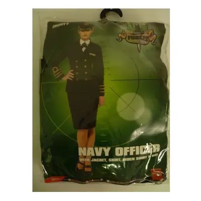 Medium Black Ladies Navy Officer Costume - navy costume officer fancy dress outfit ladies sailor