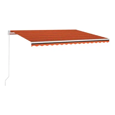 vidaXL Manual Retractable Awning with LED 450x300 cm Orange and Brown Shelter