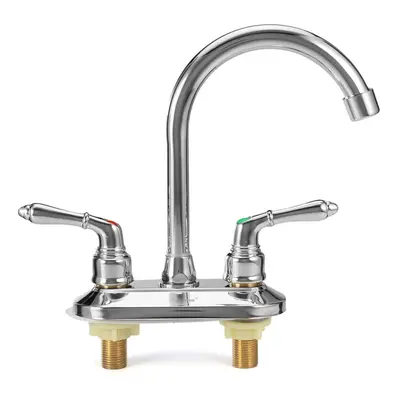 Modern Chrome Cold Hot Water Double Sink Mixer Tap Bathroom Kitchen Basin Faucet