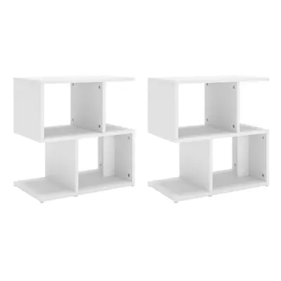 vidaXL 2x Bedside Cabinets White Engineered Wood Telephone Stand Nightstand