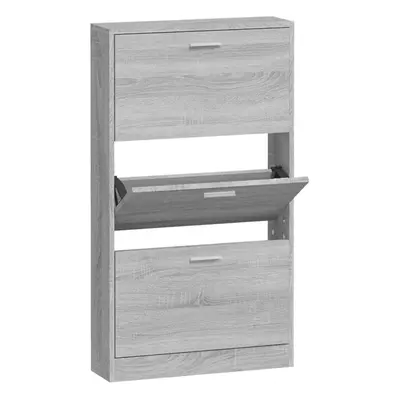 (Grey sonoma, x x cm (W x D x H)) New Wood Shoe Cabinet 5Drawer Organiser Furniture Multi Colour