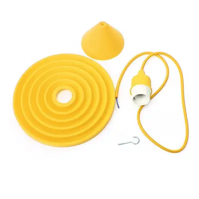 (Yellow) Folding Lampshade Colorful Silicone E27 Lamp Holder Pendant Lights DIY Ceiling Light Ho