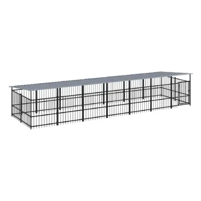 (685 x x cm) vidaXL Outdoor Dog Kennel Steel Puppy Crate Pet Cage Enclosure Multi Sizes