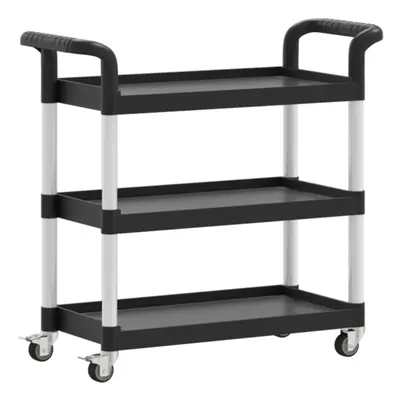 (black, x x cm) vidaXL 3-Tier Trolley Serving Cart Kitchen Storage Serving Trolley Aluminium